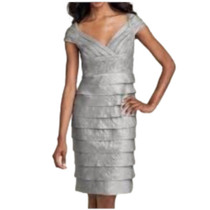 Adrianna Papell Ruffle Tiered Dress Gown